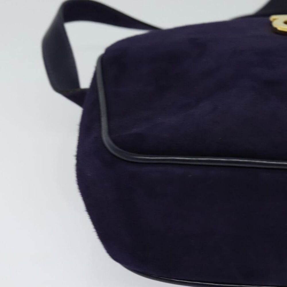 Salvatore Ferragamo Gancini Suede Purple Suede Shoulder Bag Bag - Picture 9 of 16